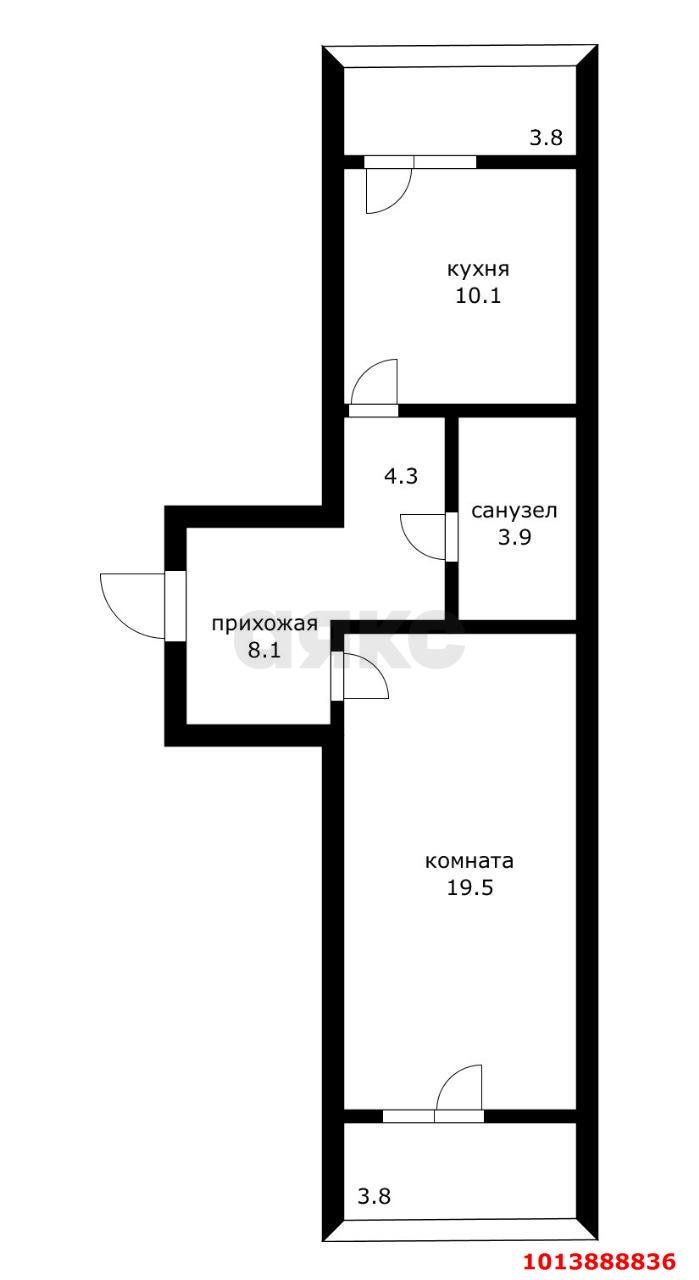 Фото №11: 1-комнатная квартира 54 м² - Краснодар, Восточно-Кругликовский, ул. Героев-Разведчиков, 21/1