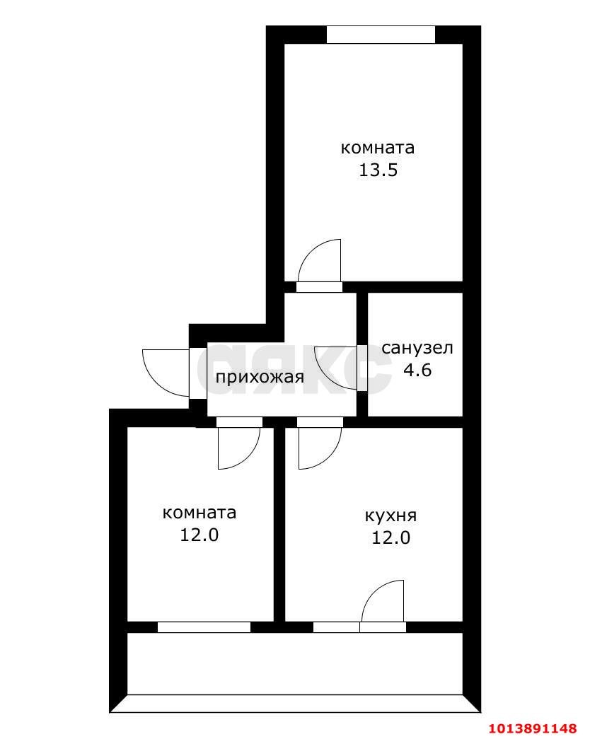 Фото №9: 2-комнатная квартира 48 м² - Краснодар, Светлоград, ул. Красных Партизан, 1/4к10