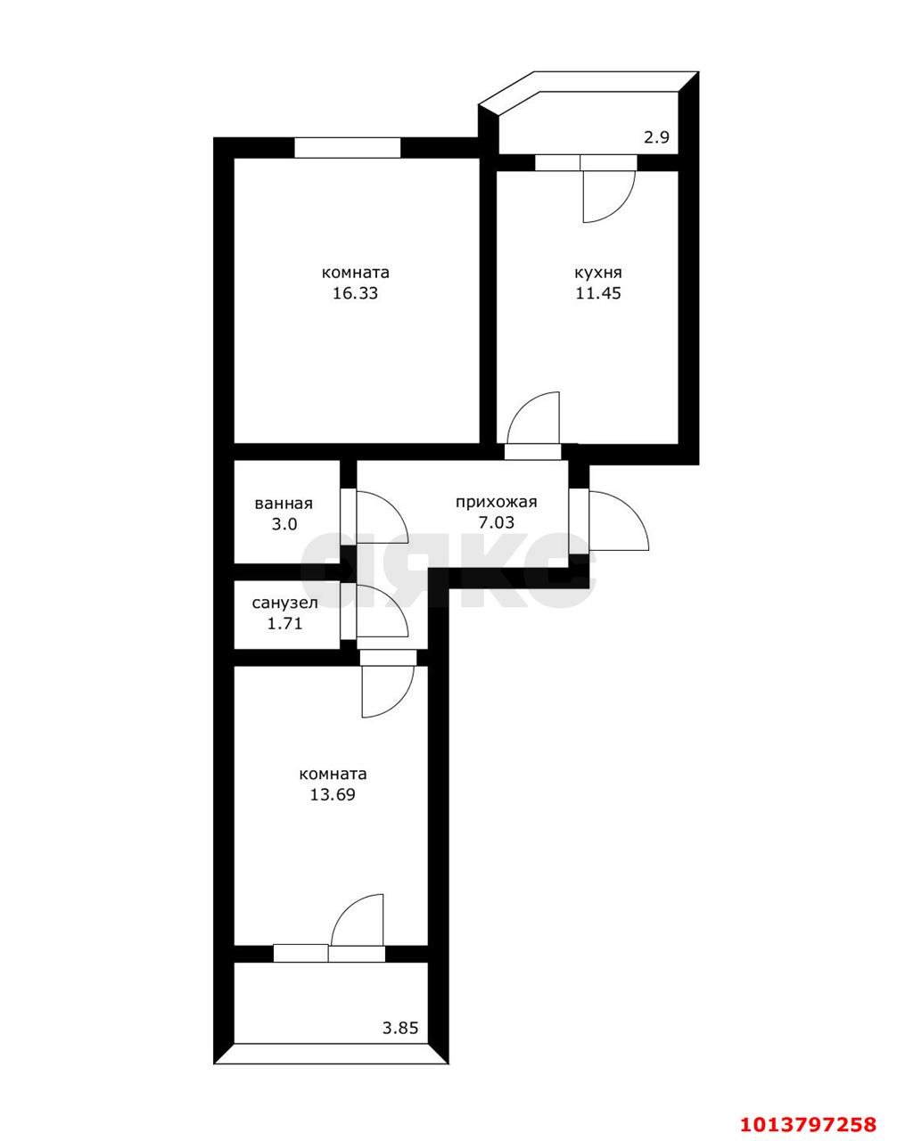 Фото №4: 2-комнатная квартира 60 м² - Краснодар, 7-й квартал, 