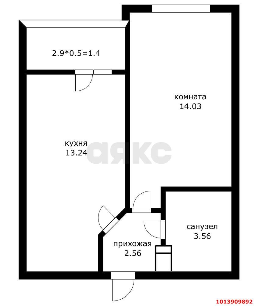 Фото №6: 1-комнатная квартира 34 м² - Краснодар, имени Петра Метальникова, ул. Петра Метальникова, 36