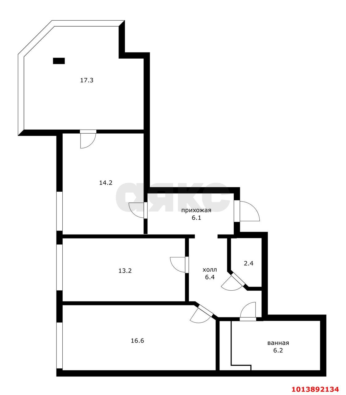 Фото №11: 3-комнатная квартира 82 м² - Яблоновский, ул. Тургеневское Шоссе, 1Гк2