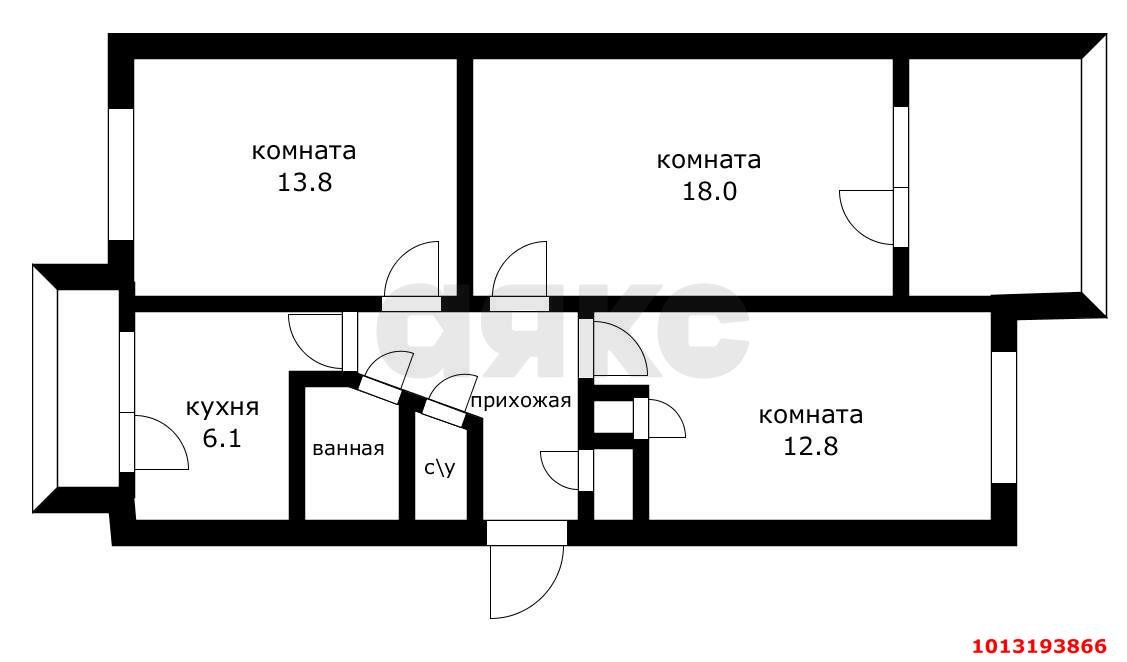 Фото №13: 3-комнатная квартира 63 м² - Краснодар, имени Маршала Жукова, ул. Кореновская, 11