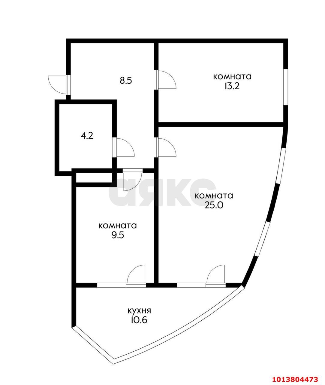 Фото №3: 3-комнатная квартира 70 м² - Краснодар, имени Петра Метальникова, ул. Цезаря Куникова, 24к3