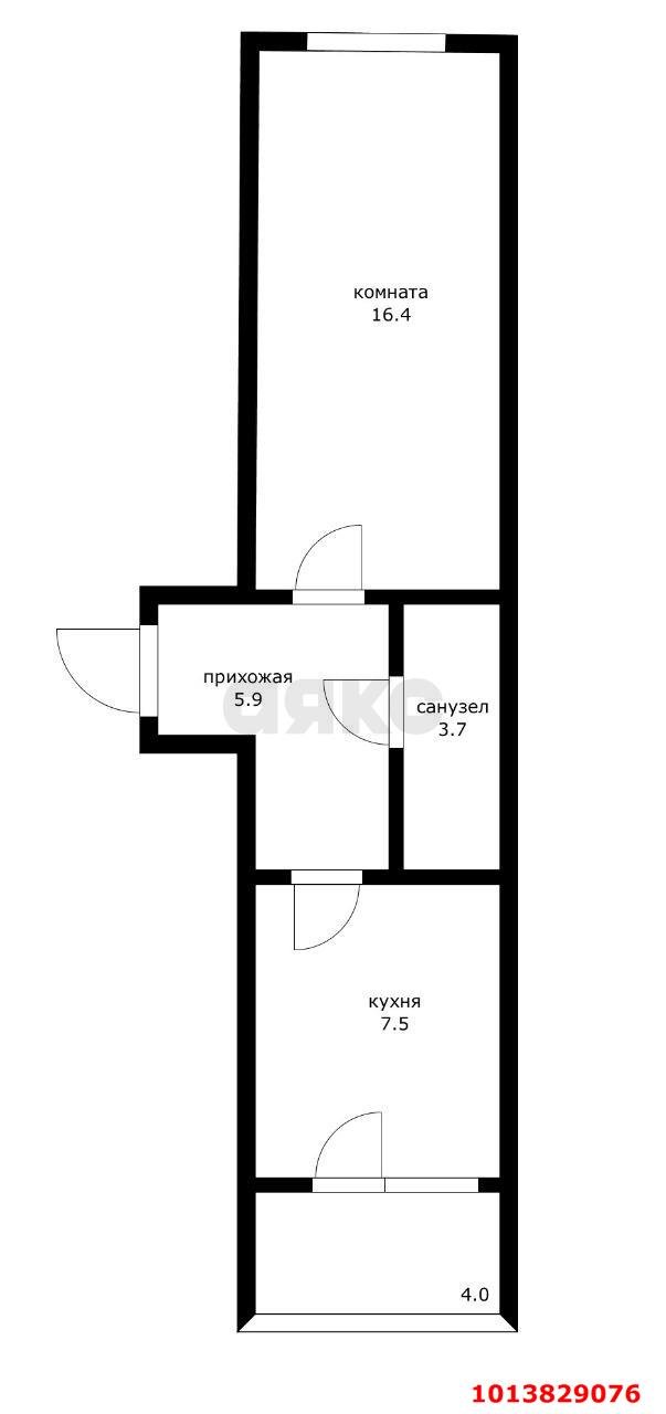 Фото №3: 1-комнатная квартира 38 м² - Краснодар, Музыкальный, ул. имени Сергея Есенина, 108/7А