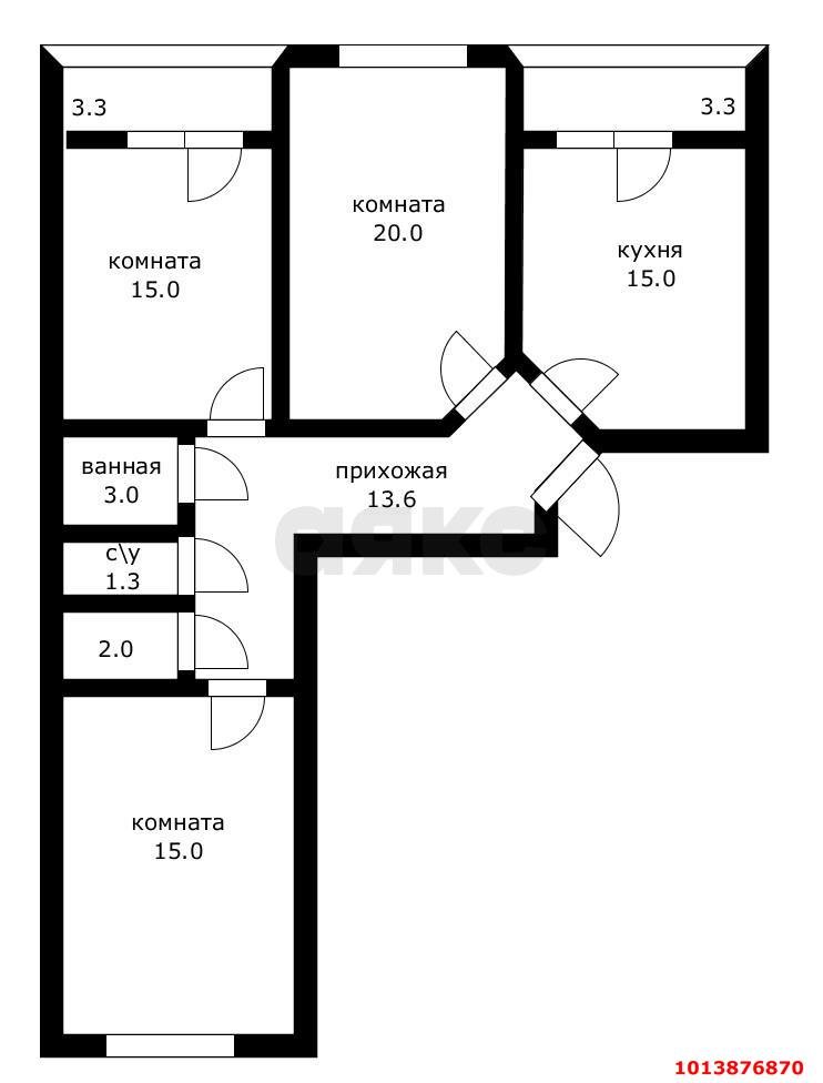 Фото №1: 3-комнатная квартира 100 м² - Краснодар, жилой комплекс Севастопольский, ул. имени Жлобы, 137