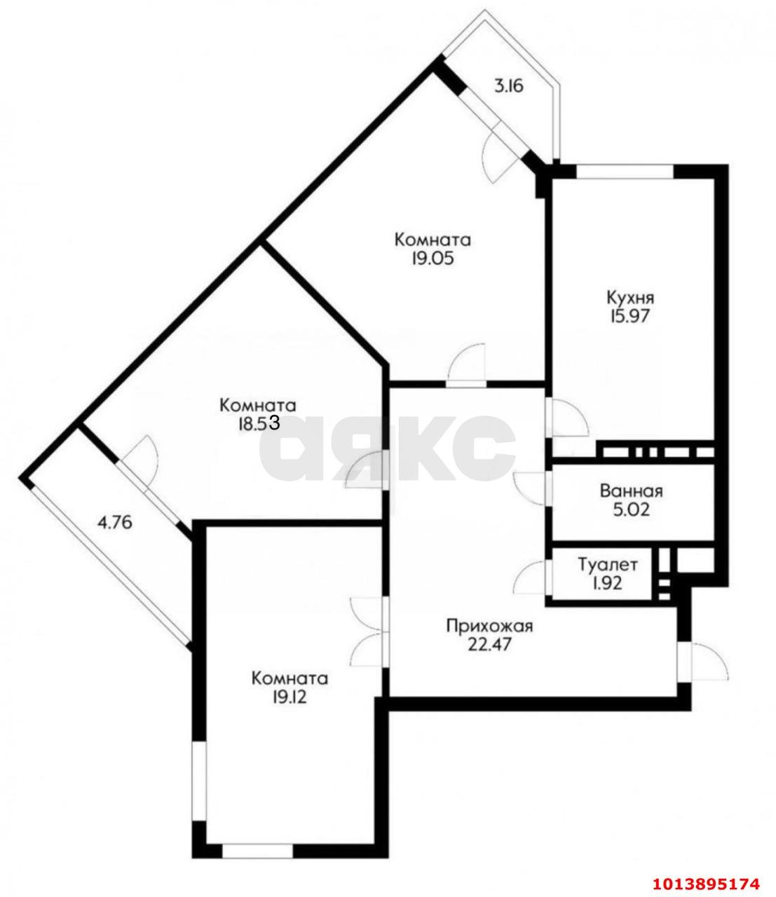 Фото №7: 3-комнатная квартира 110 м² - Краснодар, жилой комплекс Авиатор, ул. имени Валерия Гассия, 2