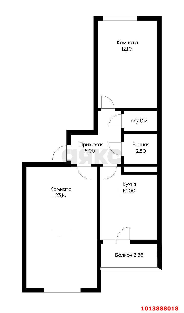 Фото №4: 2-комнатная квартира 54 м² - Новая Адыгея, жилой комплекс Мега-Победа, ул. Береговая, 3к13