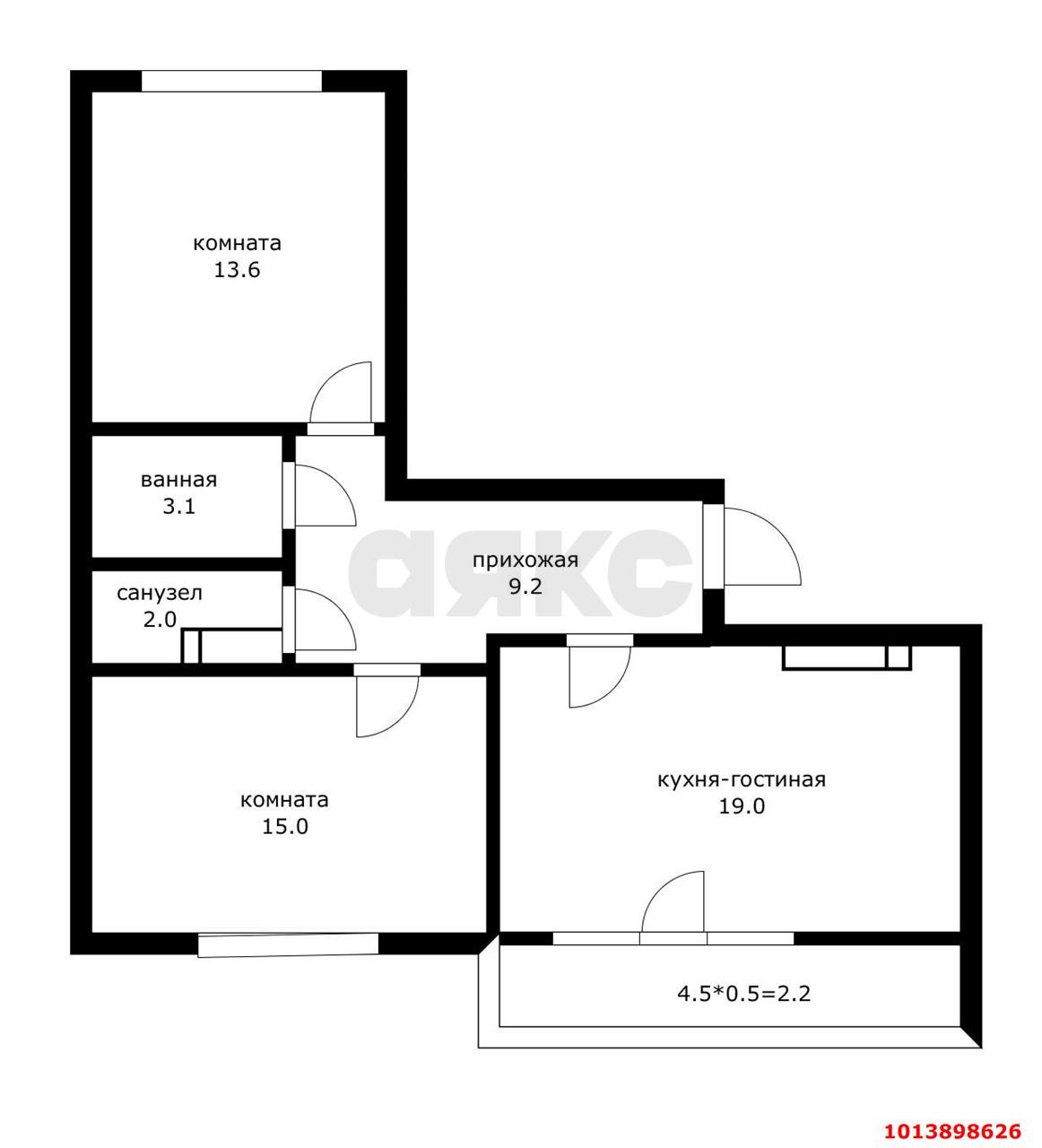 Фото №7: 2-комнатная квартира 64 м² - Краснодар, 1-й квартал, ул. Домбайская, 57