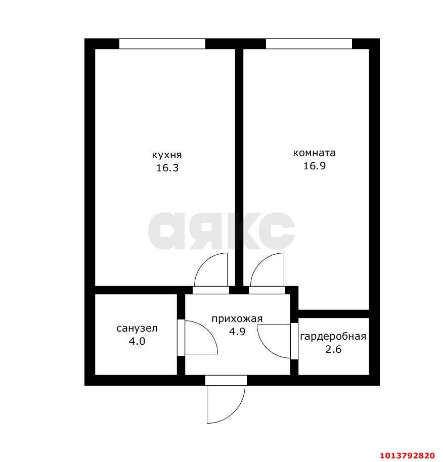 Фото №3: 1-комнатная квартира 44 м² - Новая Адыгея, жилой комплекс Мега-Победа 2, ул. Песочная, 1к3