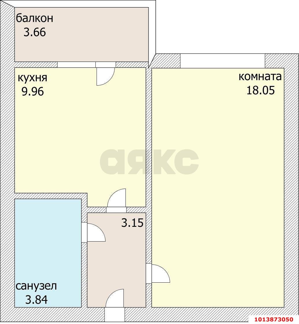 Фото №14: 1-комнатная квартира 35 м² - Краснодар, Почтовый, ул. имени Валерия Гассия, 13