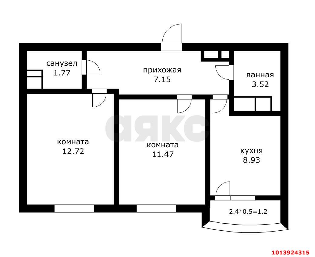 Фото №5: 2-комнатная квартира 46 м² - Краснодар, имени Петра Метальникова, ул. Петра Метальникова, 36