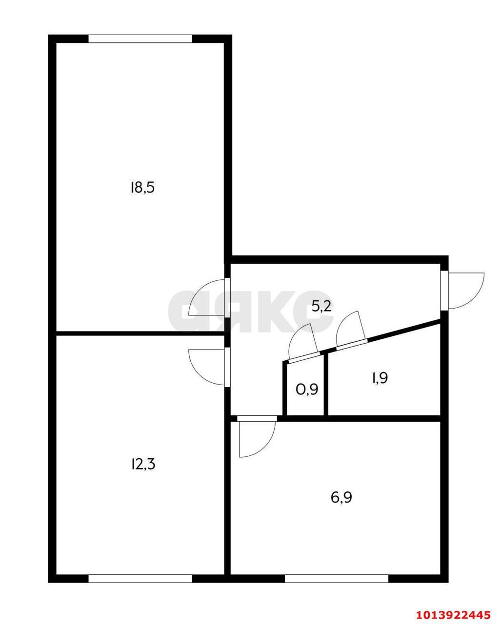 Фото №8: 2-комнатная квартира 45 м² - Псекупс, ул. Железнодорожная, 4