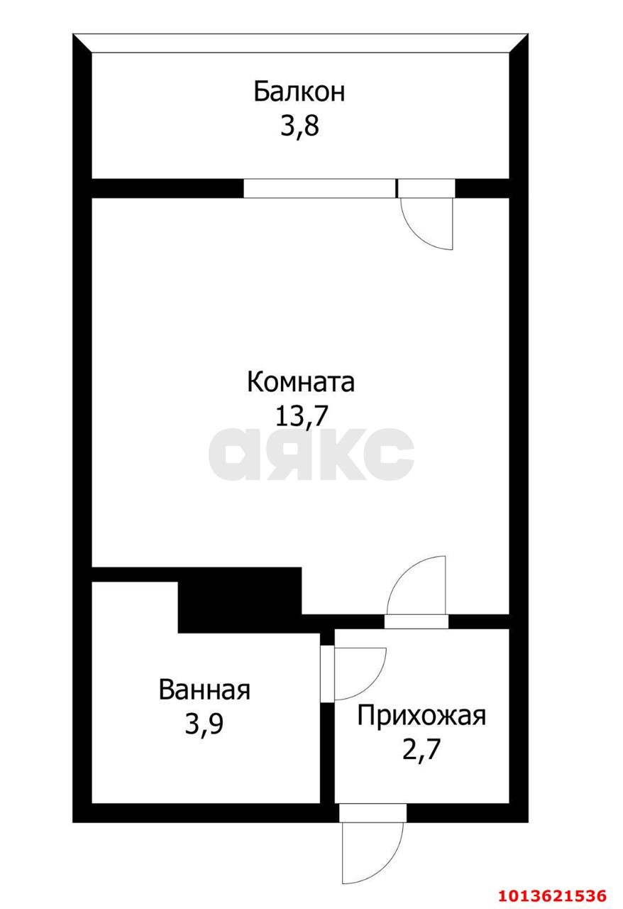 Фото №6: Студия 24 м² - Краснодар, жилой комплекс Самолёт-5, ул. Ивана Беличенко, 97