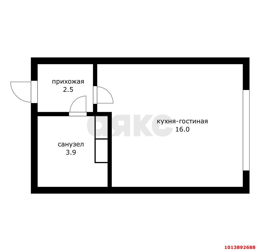 Фото №9: Студия 22 м² - Краснодар, жилой комплекс Самолёт-6, ул. Ивана Беличенко, 92