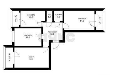 Фото №5: 3-комнатная квартира 70 м² - Краснодар, мкр. жилой комплекс Южане, ул. Даниила Смоляна, 65к1