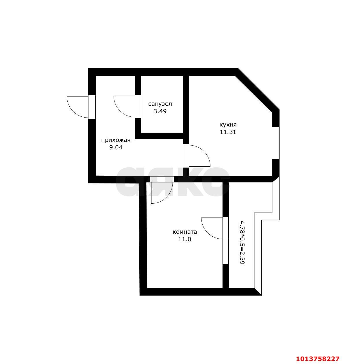 Фото №6: 1-комнатная квартира 45 м² - Краснодар, жилой комплекс Жемчужина, ул. имени Ф.И. Шаляпина, 30/1