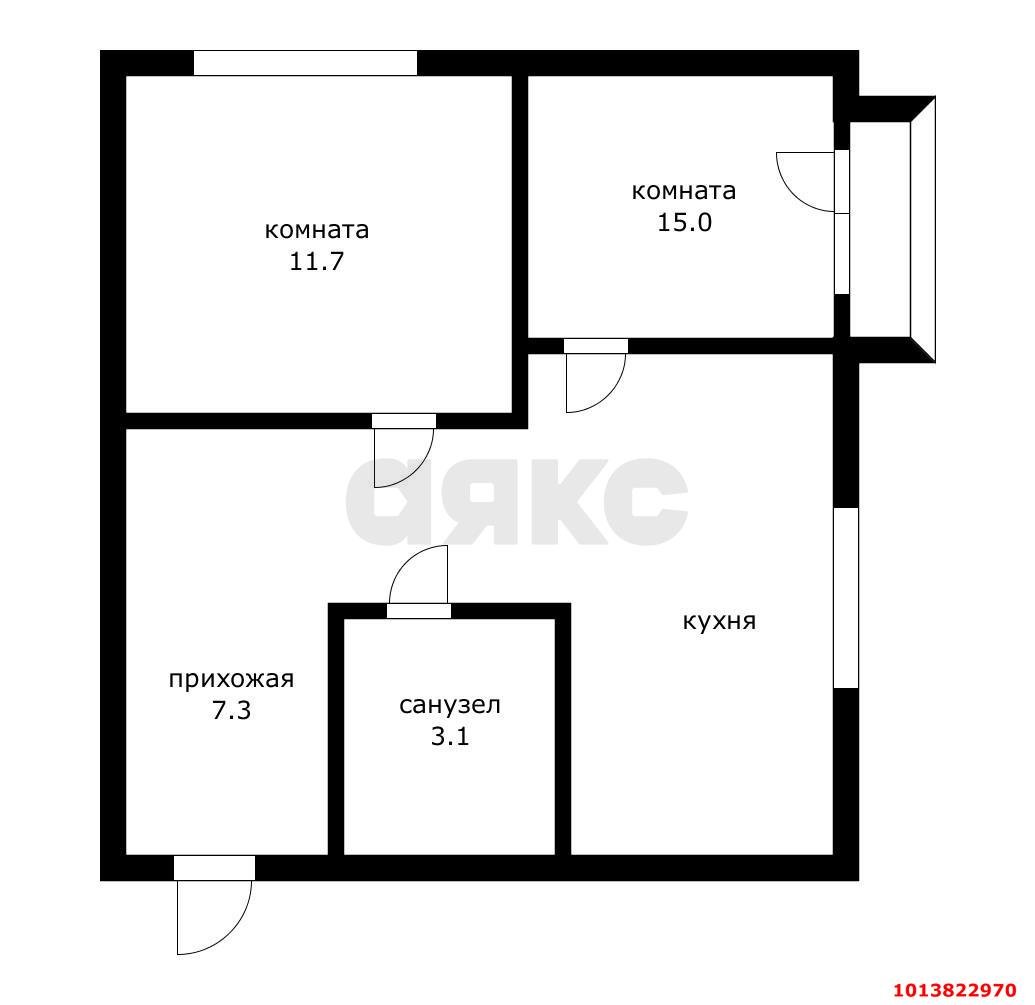 Фото №11: 2-комнатная квартира 46 м² - Краснодар, Центральный, ул. Хакурате, 12