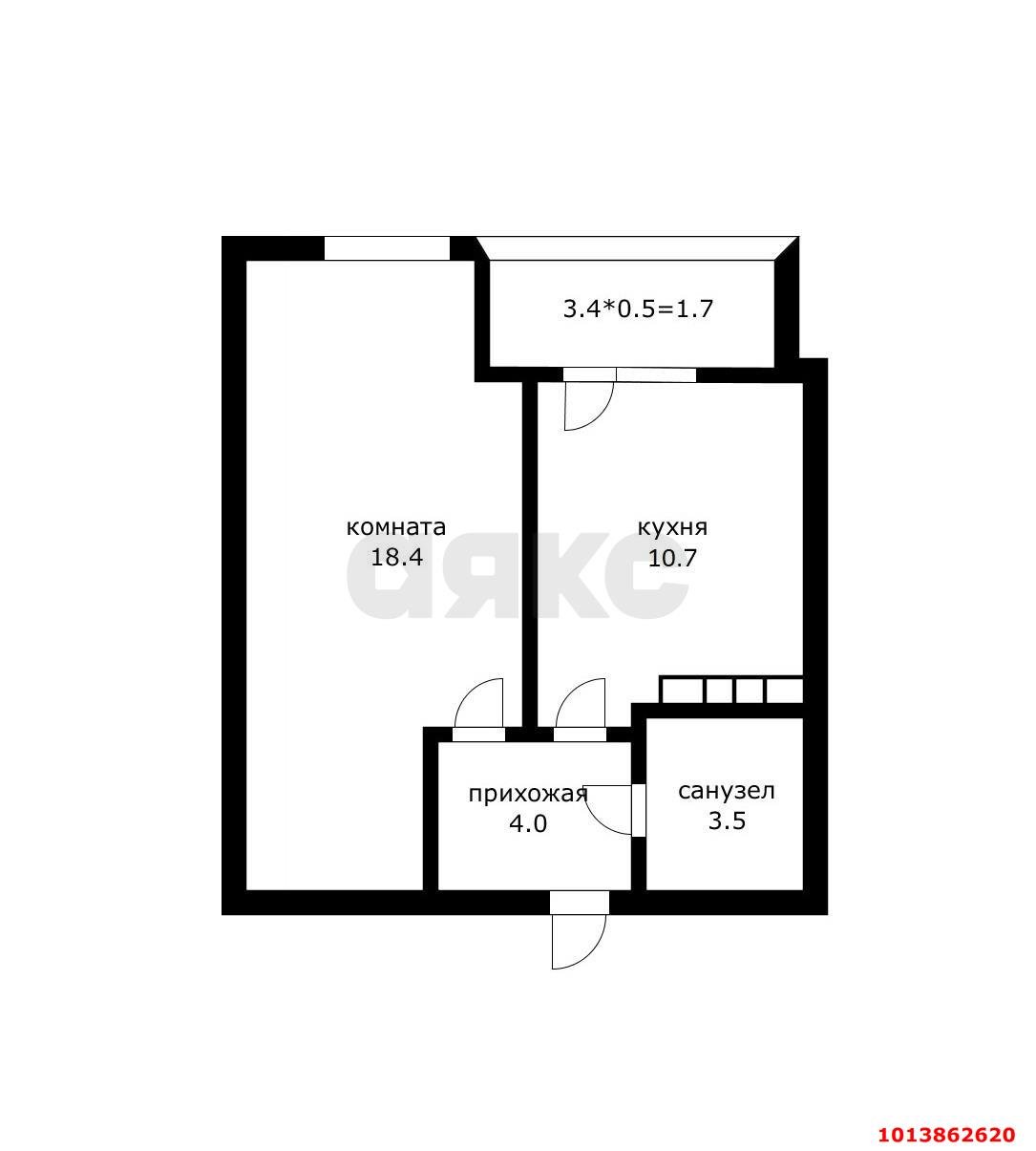 Фото №6: 1-комнатная квартира 38 м² - Краснодар, жилой комплекс Инсити-Парк, ул. Командорская, 1/3