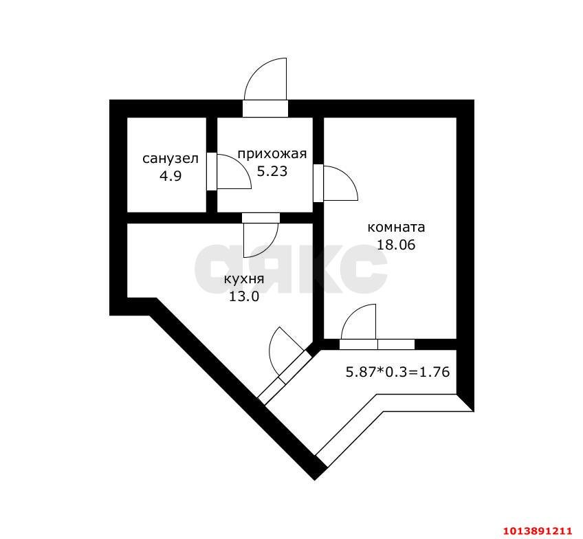 Фото №2: 1-комнатная квартира 47 м² - Краснодар, Черёмушки, ул. Кубанская, 52