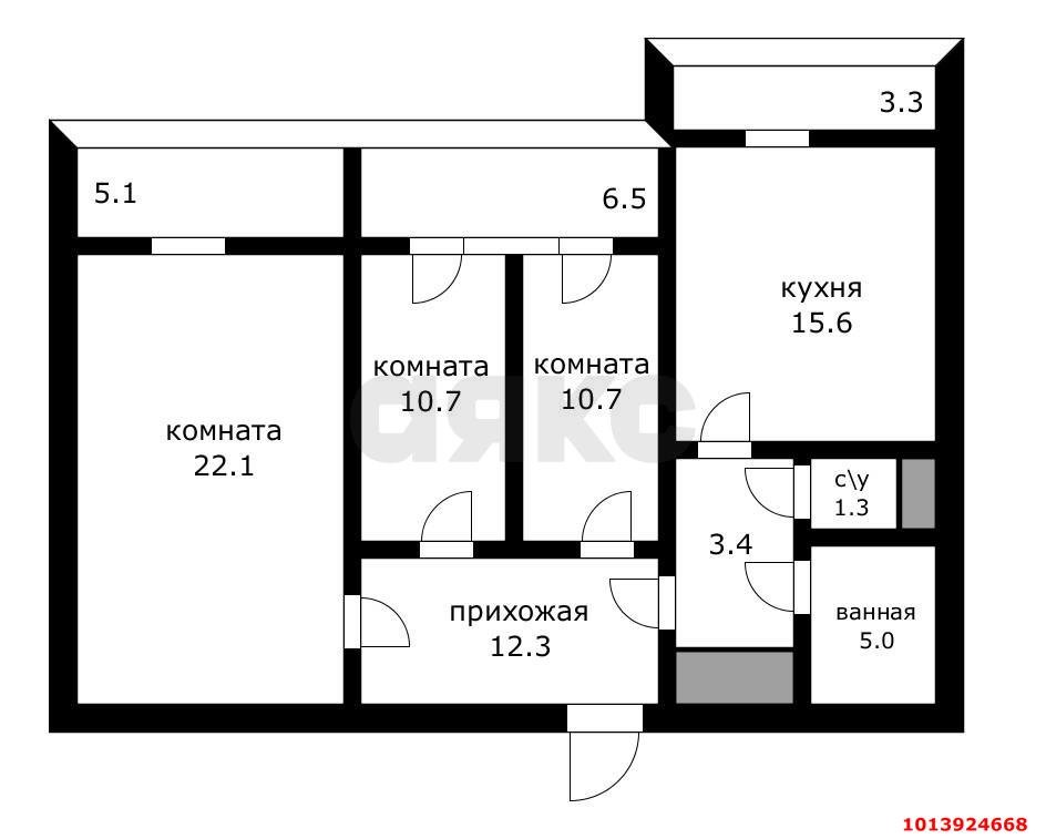 Фото №12: 2-комнатная квартира 94 м² - Краснодар, Черёмушки, ул. Селезнёва, 164