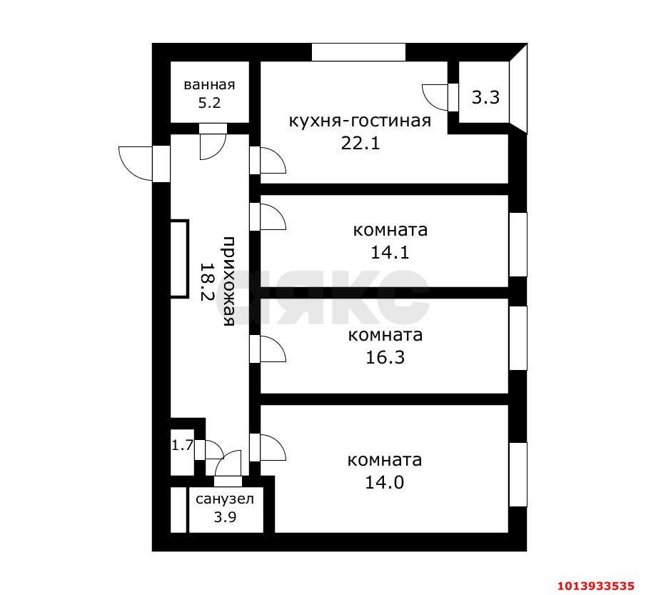 Фото №11: 3-комнатная квартира 99 м² - Краснодар, Завод Измерительных Приборов, ул. Зиповская, 34к1