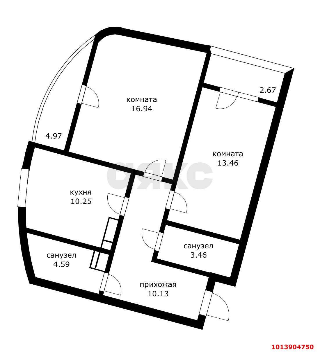 Фото №15: 2-комнатная квартира 66 м² - Краснодар, жилой комплекс Фонтаны, ул. Воронежская, 47/11