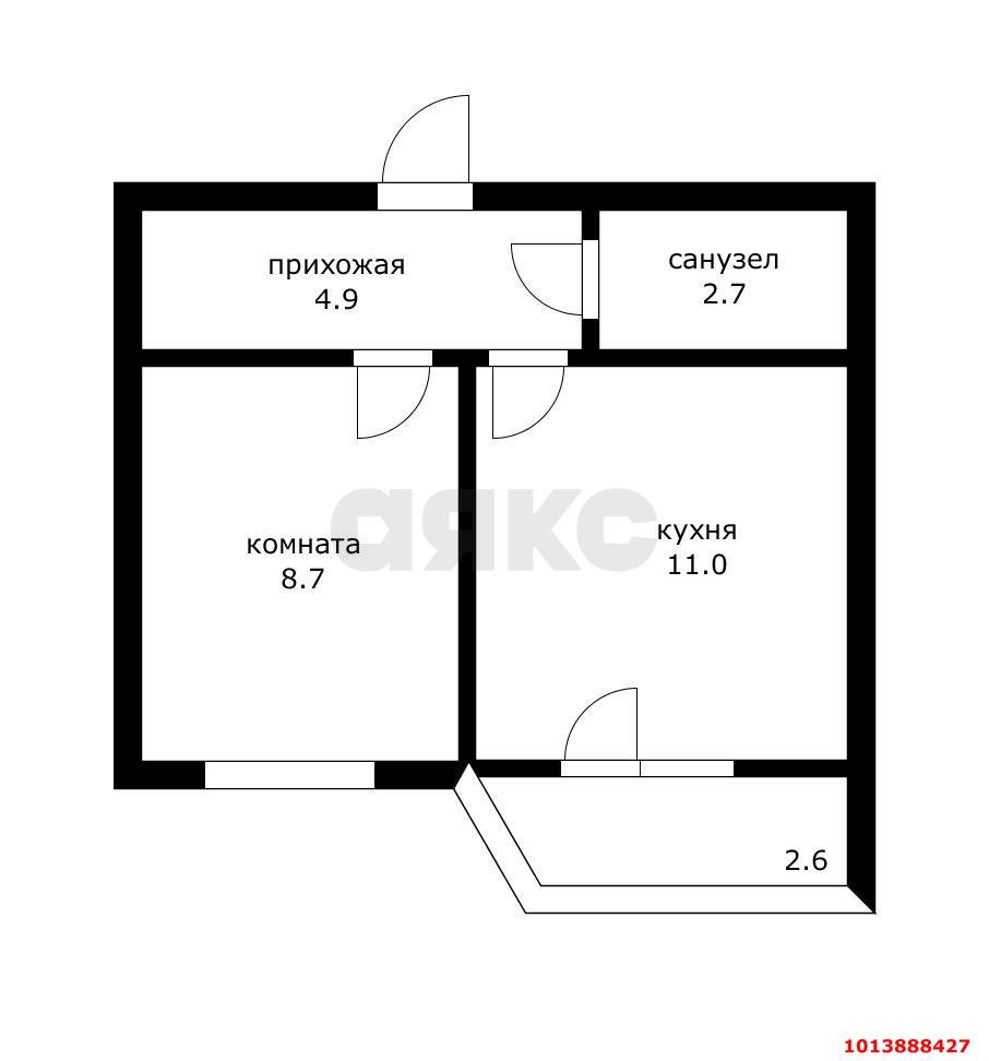 Фото №11: 1-комнатная квартира 31 м² - Новая Адыгея, жилой комплекс Тургеневский-2, ул. Тургеневское шоссе, 25/7Ф