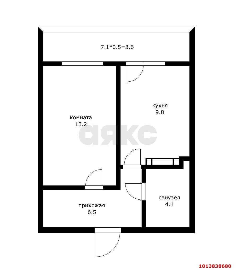 Фото №11: 1-комнатная квартира 37 м² - Краснодар, Горхутор, ул. имени Дзержинского, 110Ак1