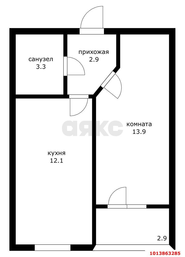 Фото №10: 1-комнатная квартира 35 м² - Российский, Прикубанский внутригородской округ, ул. Парижская, 21