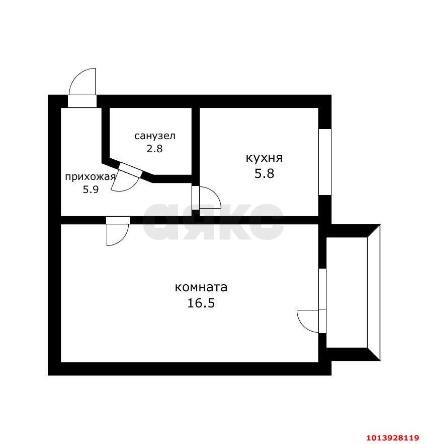 Фото №12: 1-комнатная квартира 31 м² - Краснодар, Славянский, ул. Славянская, 81