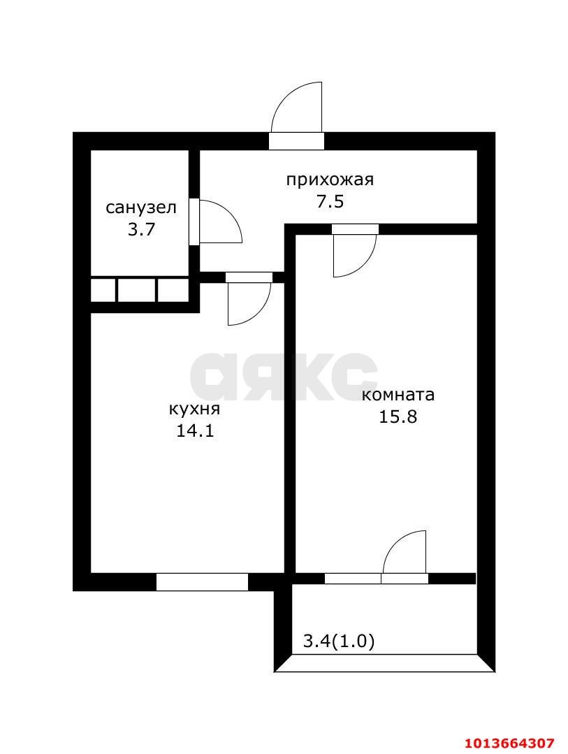 Фото №15: 1-комнатная квартира 44 м² - Краснодар, жилой комплекс Премьера, ул. Автолюбителей, 1/7к2