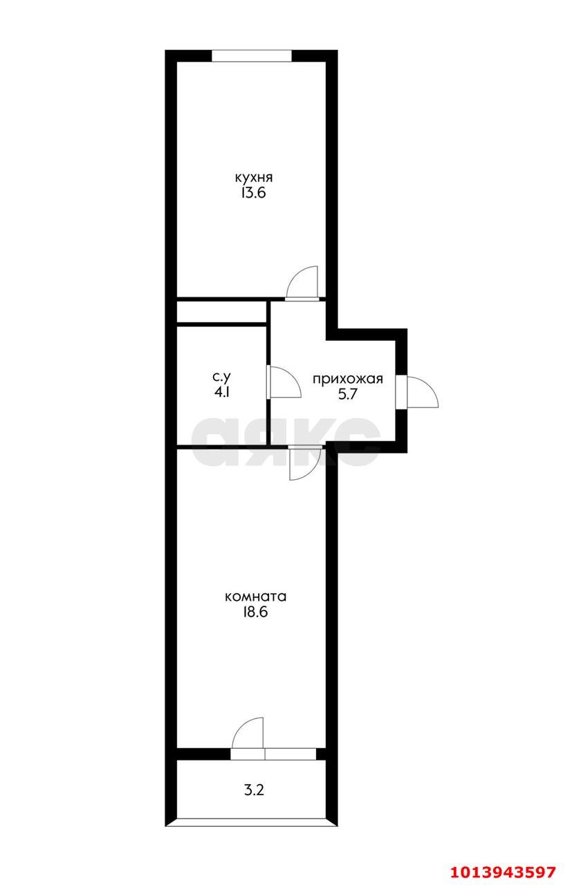 Фото №8: 1-комнатная квартира 42 м² - Краснодар, Молодёжный, ул. Дубравная, 1