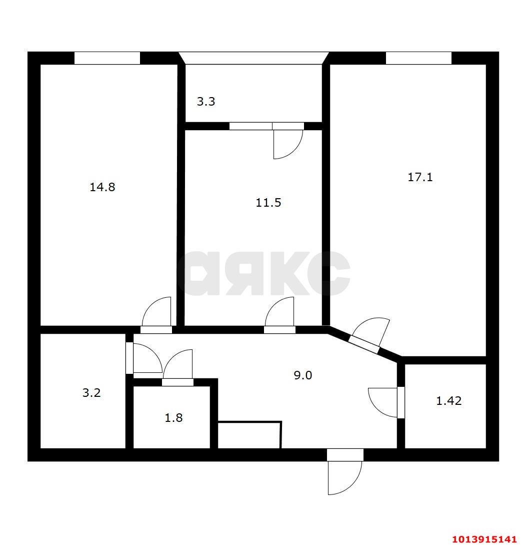 Фото №16: 2-комнатная квартира 59 м² - Краснодар, Завод Измерительных Приборов, ул. Зиповская, 36