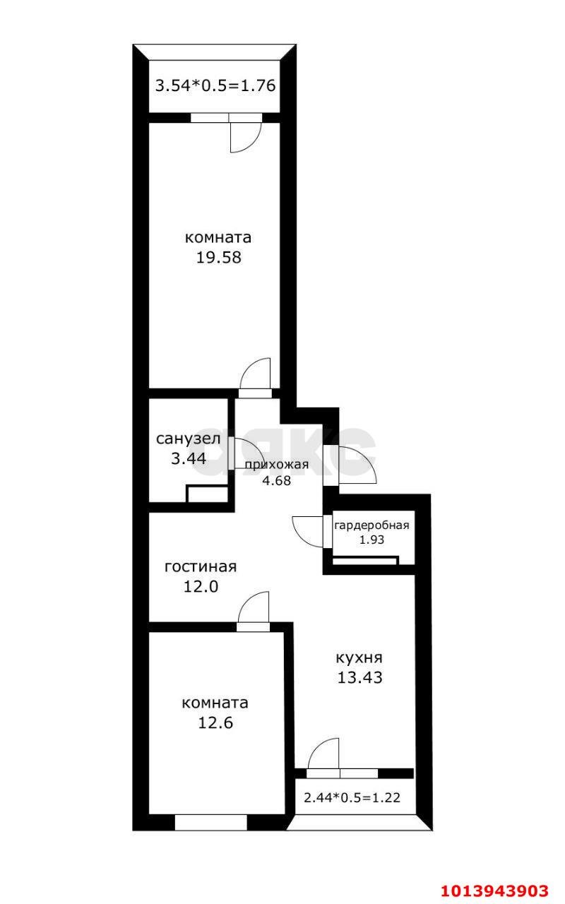 Фото №20: 2-комнатная квартира 70 м² - Краснодар, Музыкальный, ул. Московская, 112