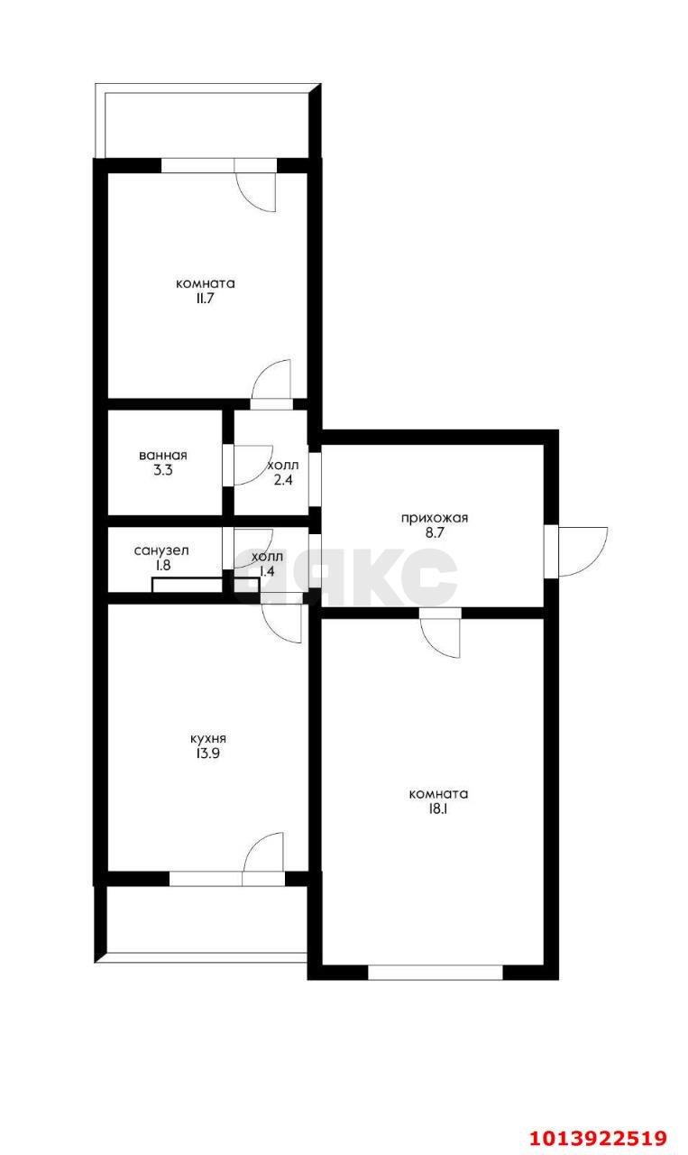 Фото №14: 2-комнатная квартира 61 м² - Краснодар, Московский, ул. Карякина, 18