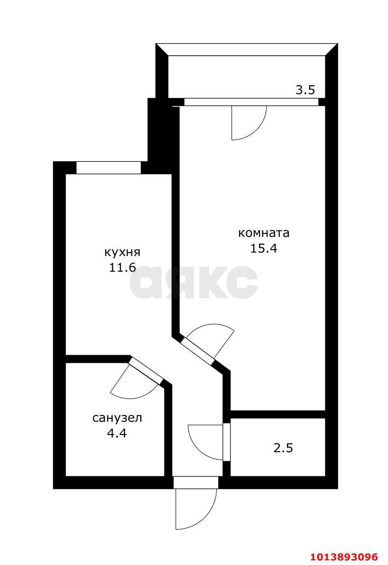 Фото №1: 1-комнатная квартира 37 м² - Российский, Прикубанский внутригородской округ, ул. Ратной Славы, 46