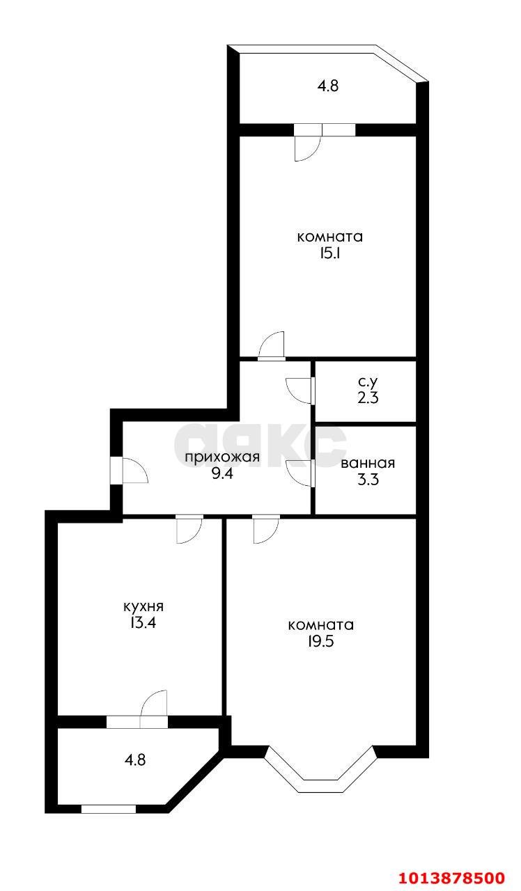 Фото №8: 2-комнатная квартира 67 м² - Краснодар, Солнечный, ул. Казбекская, 9