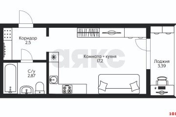 Фото №2: Студия 20 м² - Краснодар, мкр. Прикубанский внутригородской округ, ул. Почтовое отделение 73, 73/1