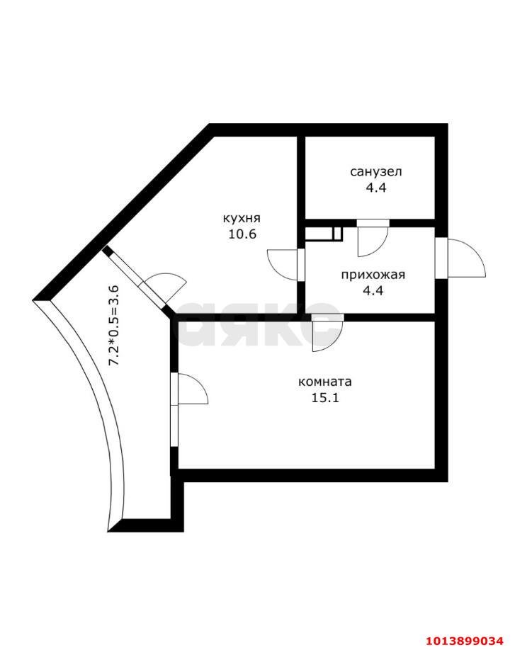 Фото №4: 1-комнатная квартира 44 м² - Краснодар, Достояние, ул. Григория Булгакова, 6