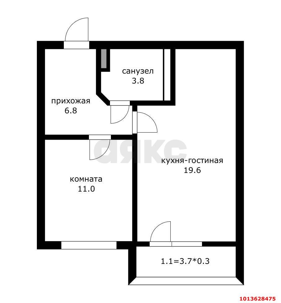 Фото №1: 1-комнатная квартира 46 м² - Краснодар, жилой комплекс Бауинвест, ул. Героев-Разведчиков, 11/5