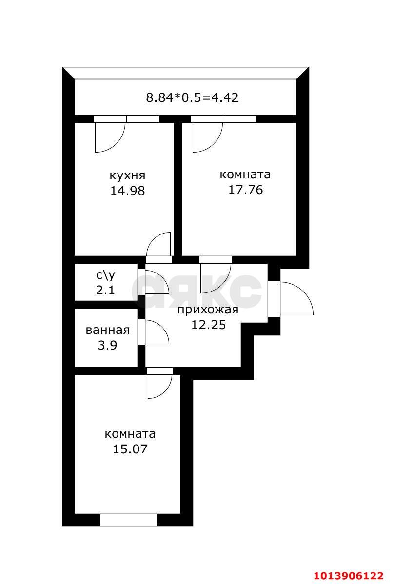 Фото №17: 2-комнатная квартира 68 м² - Краснодар, Фестивальный, пр-д Дальний, 11к2