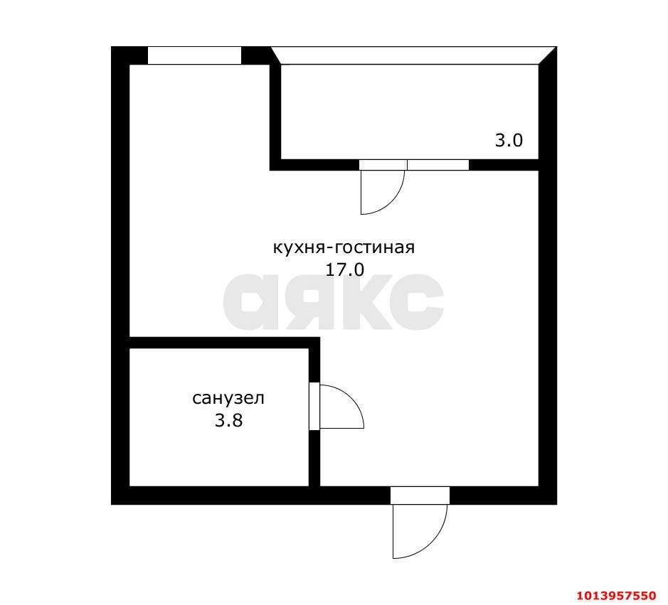 Фото №8: Студия 23 м² - Краснодар, Новознаменский, ул. Войсковая, 4к6