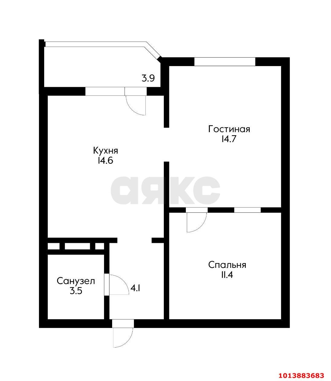 Фото №10: 1-комнатная квартира 52 м² - Краснодар, имени Маршала Жукова, ул. Александра Покрышкина, 4/4