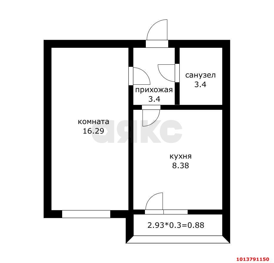 Фото №7: 1-комнатная квартира 32 м² - Краснодар, жилой комплекс Зелёная Долина, ул. Шевцова, 1к2