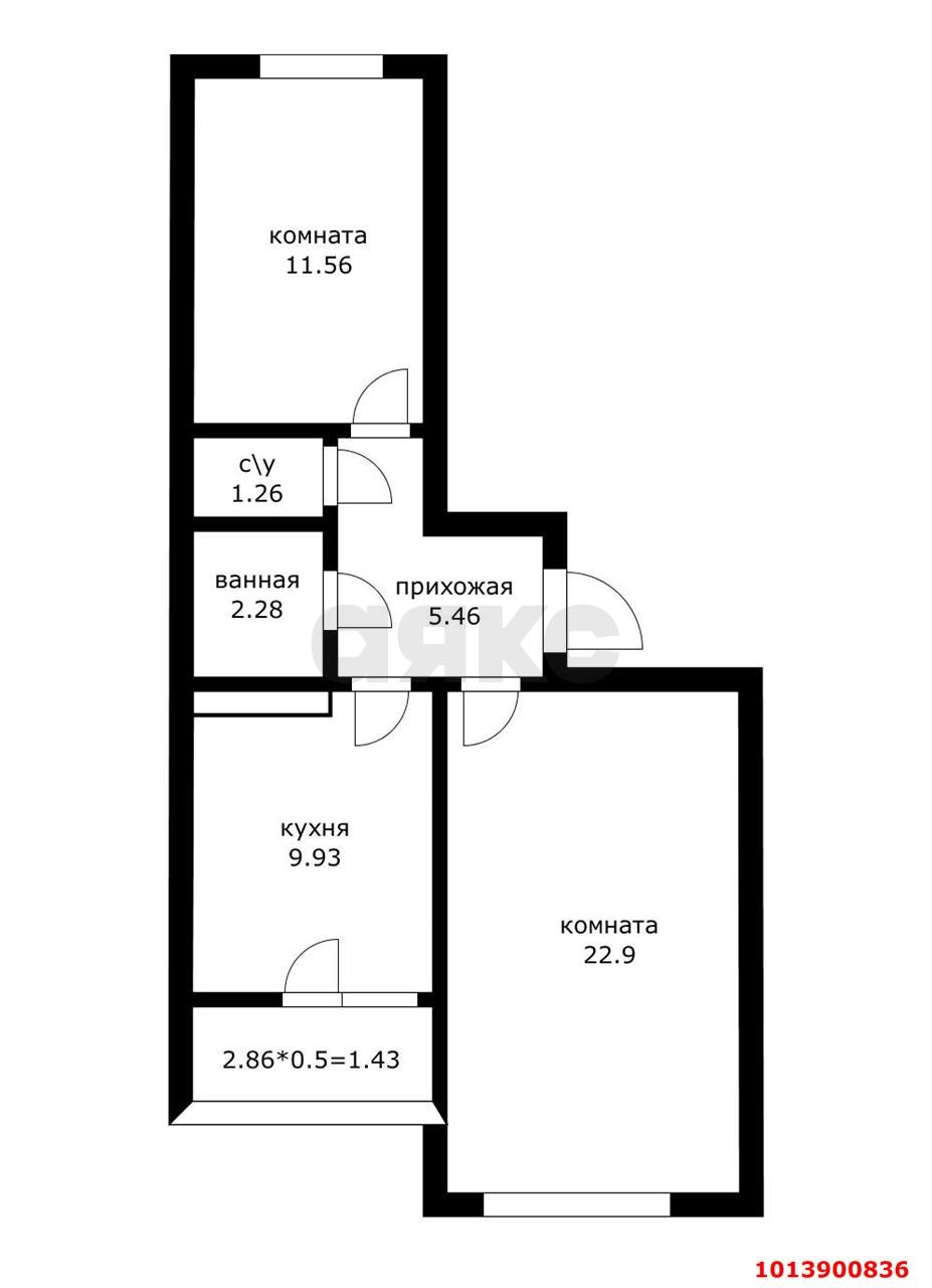 Фото №10: 2-комнатная квартира 56 м² - Новая Адыгея, жилой комплекс Мега-Победа, ул. Береговая, 3к15