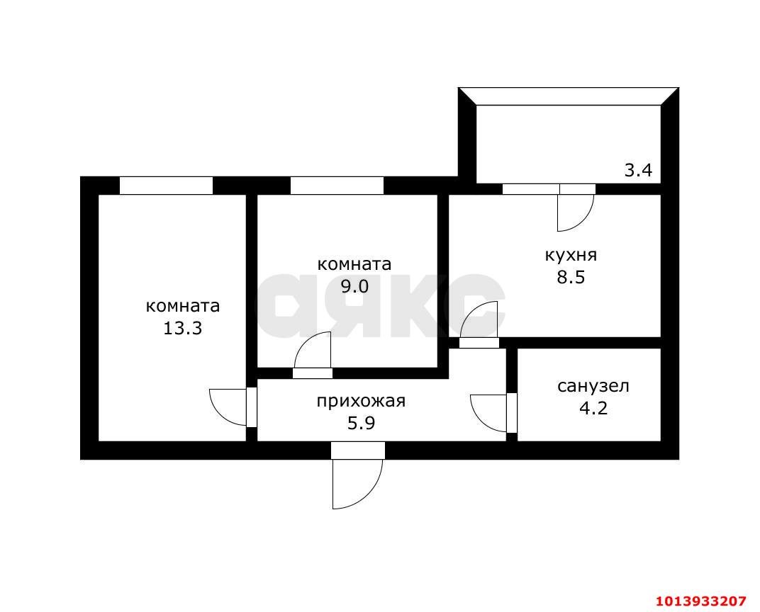 Фото №6: 2-комнатная квартира 42 м² - Новая Адыгея, жилой комплекс Дарград, ул. Тургеневское шоссе, 33/2к25