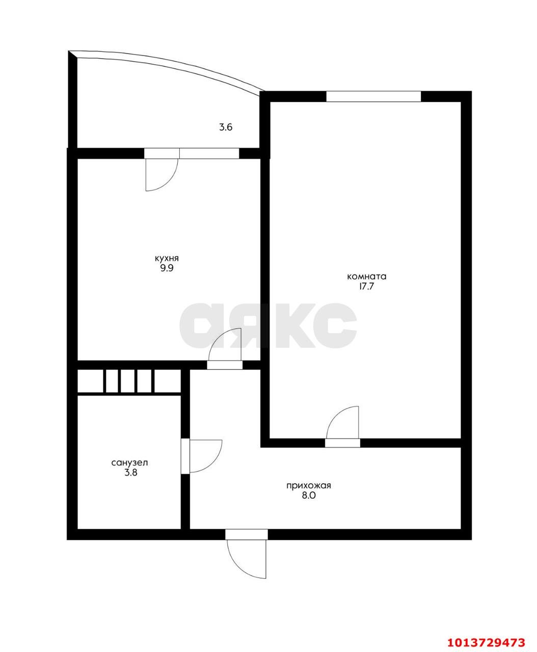 Фото №4: 1-комнатная квартира 43 м² - Краснодар, жилой комплекс Фреш, ул. имени Валерия Гассия, 4/7к1