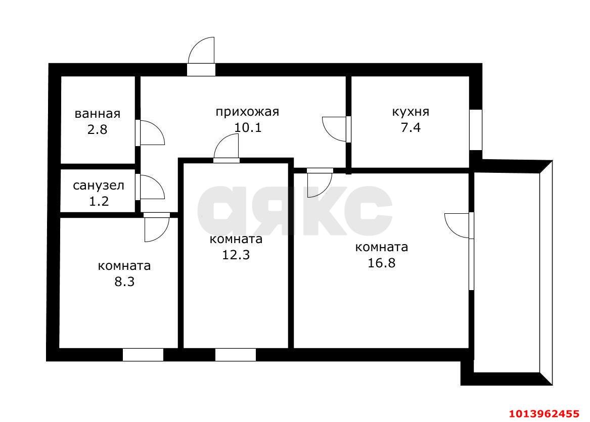 Фото №17: 3-комнатная квартира 66 м² - Краснодар, Фестивальный, ул. Рашпилевская, 333/1