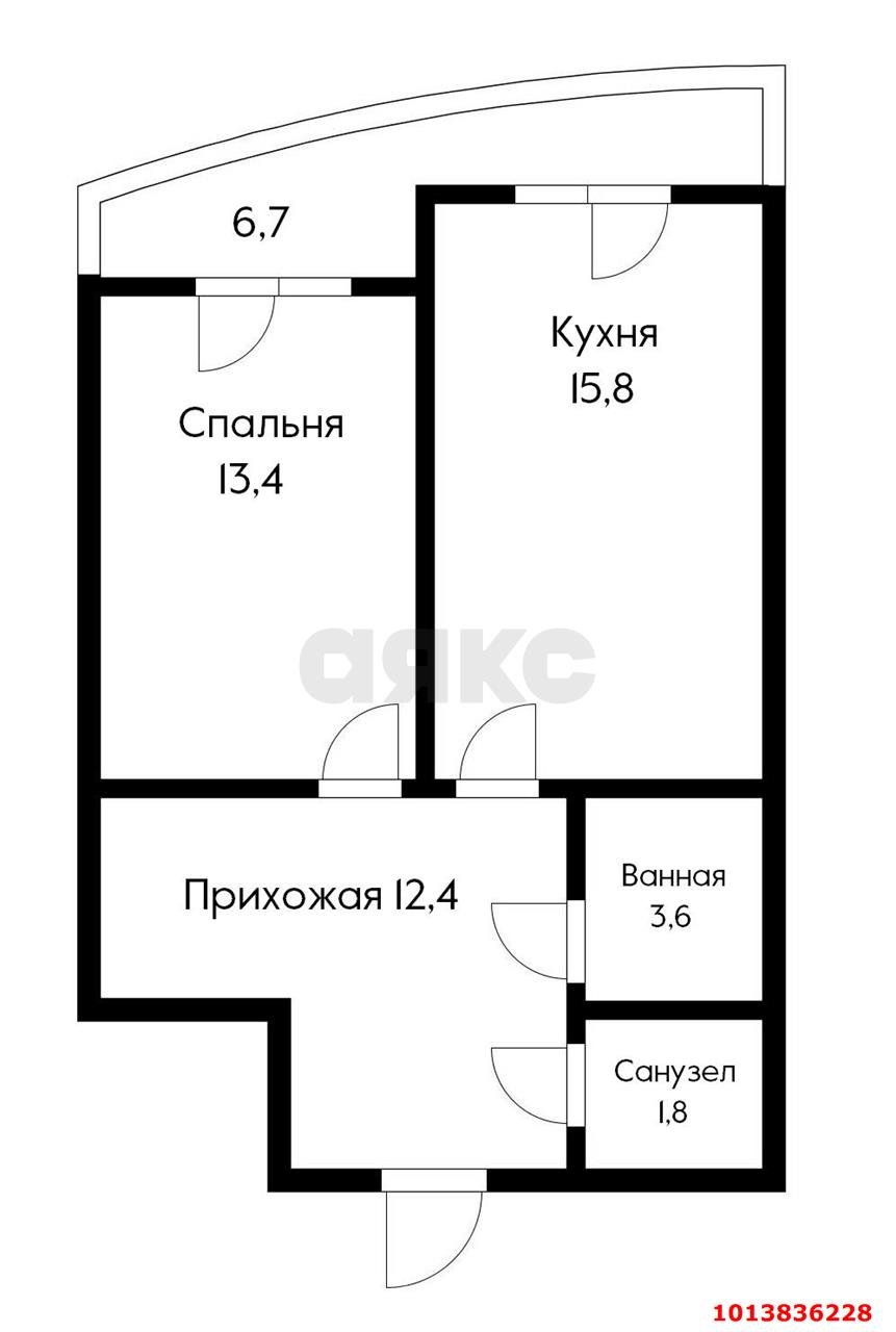 Фото №10: 1-комнатная квартира 47 м² - Краснодар, Черёмушки, ул. Вишняковой, 1/23к2