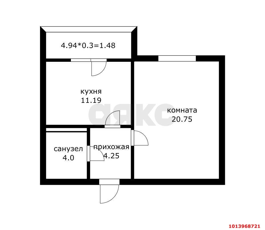 Фото №6: 1-комнатная квартира 43 м² - Краснодар, Камвольно-суконный Комбинат, ул. Магистральная, 11